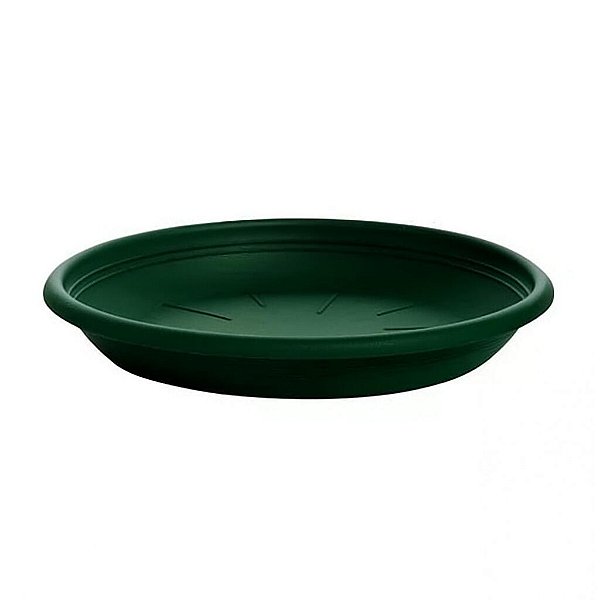 Prato Napoli Plástico Para Vaso 19 cm Verde Escuro