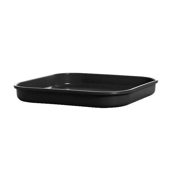 Prato Plástico para Floreira Quadrado 22cm Preto