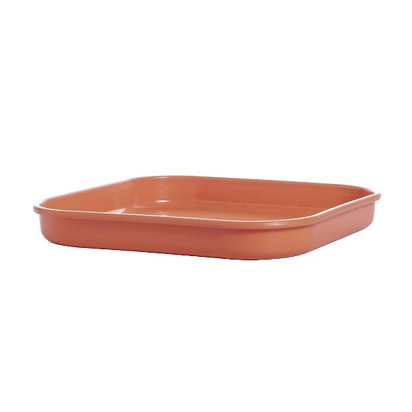 Prato Plástico para Floreira Quadrado 26 cm Terracota