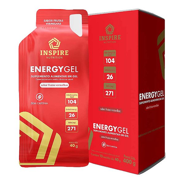 Gel de Carboidrato Sem Cafeína 40g caixa com 10 unidades Inspire Nutrition