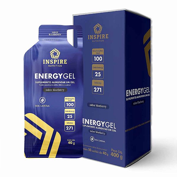 Gel de Carboidrato Sem Cafeína 40g caixa com 10 unidades Inspire Nutrition