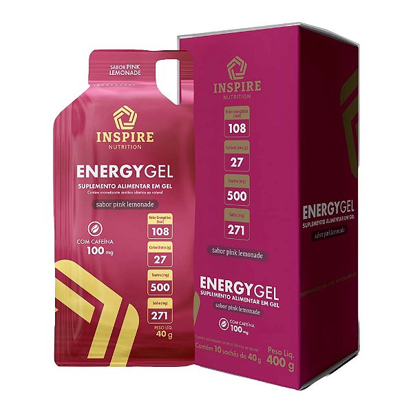 Gel de Carboidrato Com Cafeína 40g Caixa com 10 unidades Inspire Nutrition