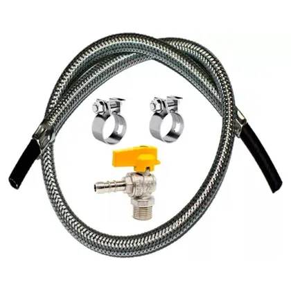 Kit Mangueira Gas 5,00 Metros + Registro Bico Forno Cooktop - Rama