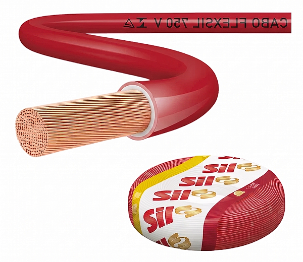 Cabo Elétrico SIL Flexível de 2.5mm por 100 Metros, Azul,Verde Vermelho,Amarelo,Preto,Branco