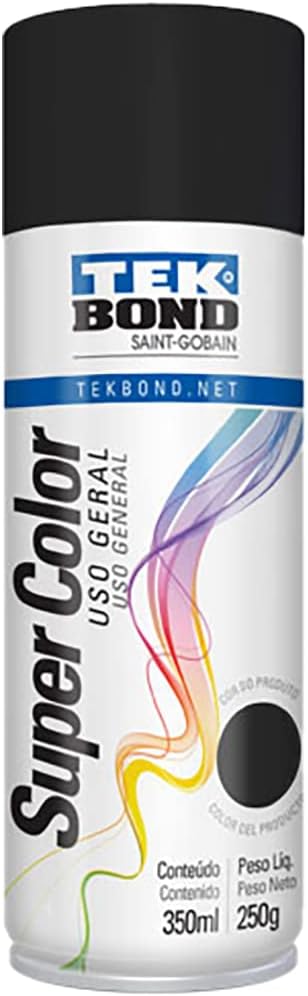 Tinta Aerossol Preto Fosco Uso Geral 350ml/250g Marca: TEK BOND