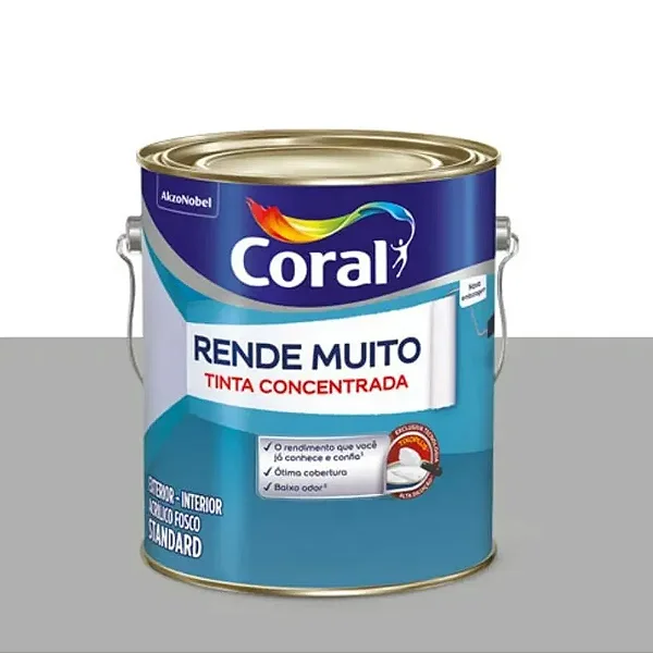Tinta Acrílica Standard Rende Muito Interior e Exterior Tubarão Branco Fosco 3,2l Coral