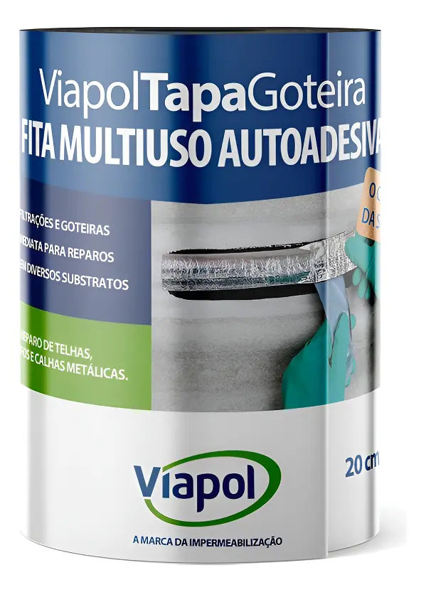Viapol Tapa Goteira Fita Multiuso 20cm X 10m