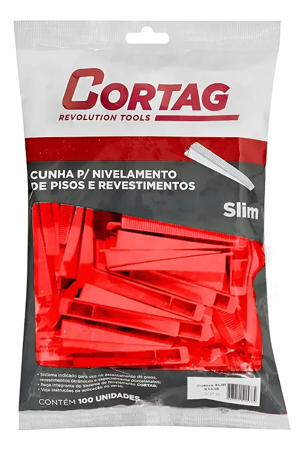 Cortag - 100 Cunhas Niveladoras Slim Para Piso Porcelanato