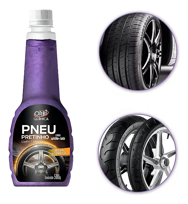 Gel Pretinho Limpa Pneus Orbi 500ml Fragrância Tuti-Fruti