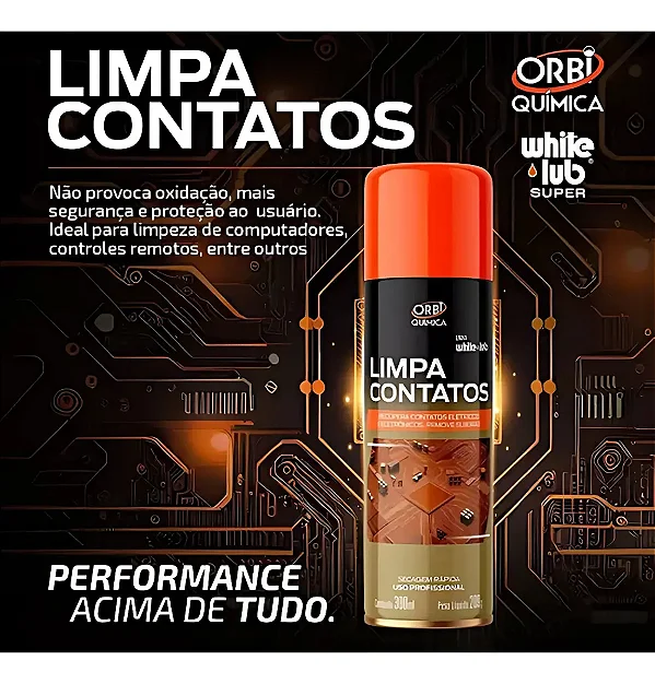 Limpa Contato Eletrico Alta Performance 209g 300ml Orbi