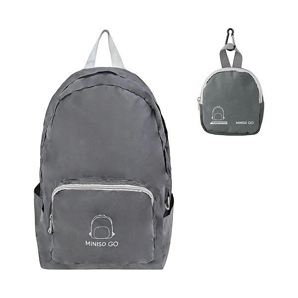 MOCHILA DOBRÁVEL MINISO GO CINZA ESCURO