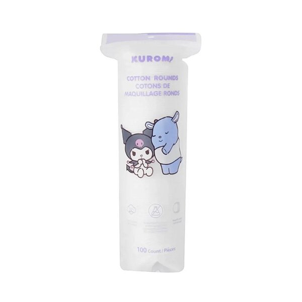 Algodão Redondo Kuromi Sanrio Miniso 100 Discos
