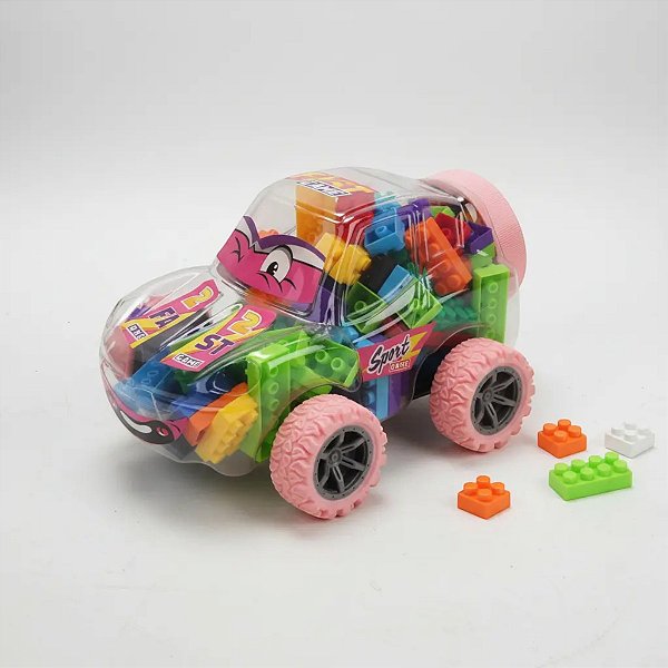 BLOCOS DE CONSTRUCAO CARROS ESPORTIVO  ROSA
