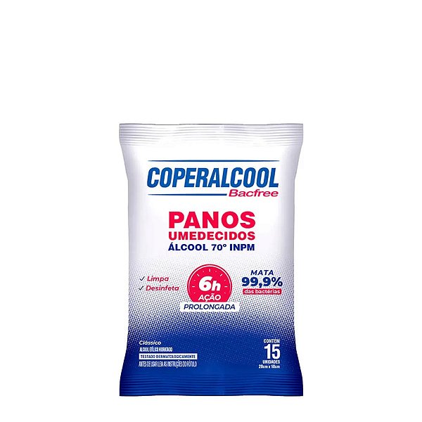 Pano Lenço Umedecido Portatil De Bolso 15un Bacfree Limpeza