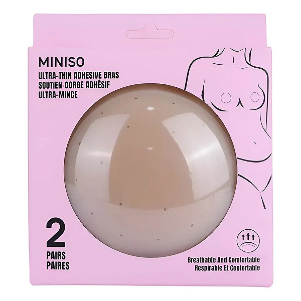 Protetor De Mamilo Adesivo Ultrafino Miniso 2 Pares Silicone