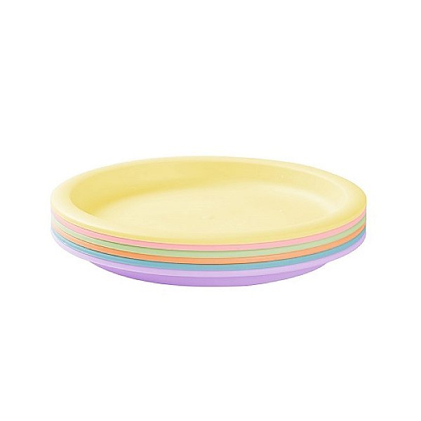 Kit 6 Pratos Ecológicos Coloridos Cozinha Miniso Bpa Free