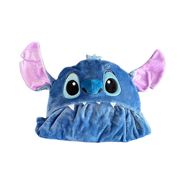 Cobertor Pelúcia Com Capuz Stitch Disney Original Miniso
