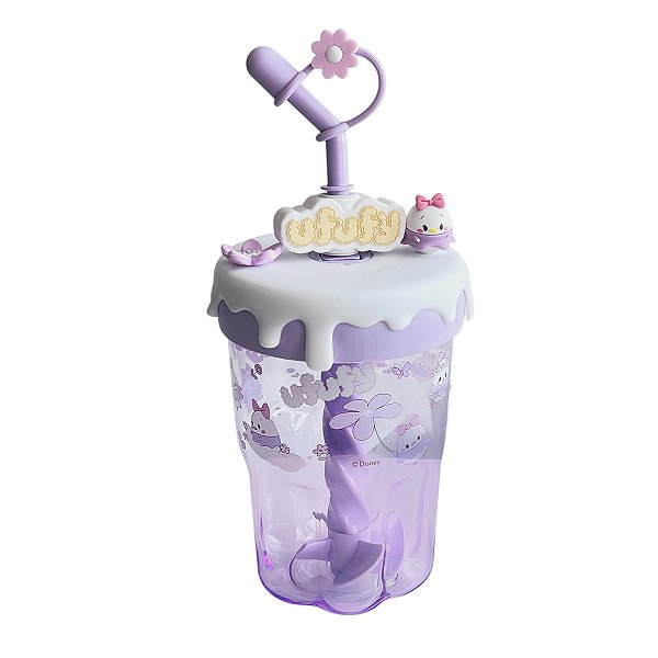 Copo Com Canudo Disney Ufufy Original Fofo Infantil Miniso
