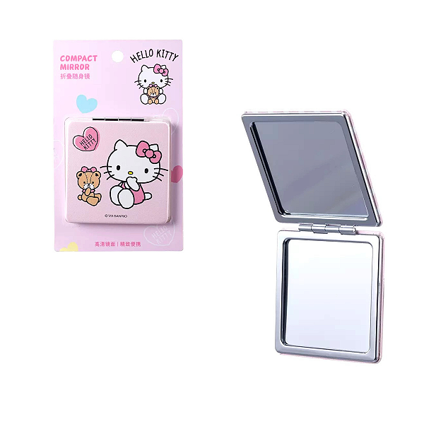 Espelho de Bolsa Portátil Dobrável Hello Kitty Miniso