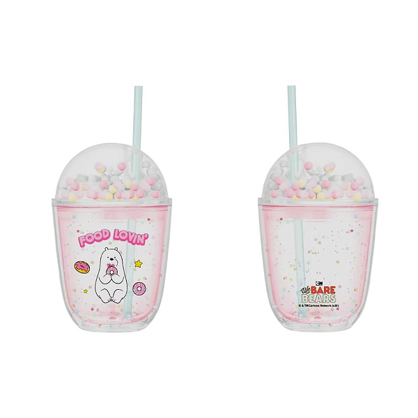 Copo Divertido Com Bolinhas We Bare Bears Urso Polar Miniso