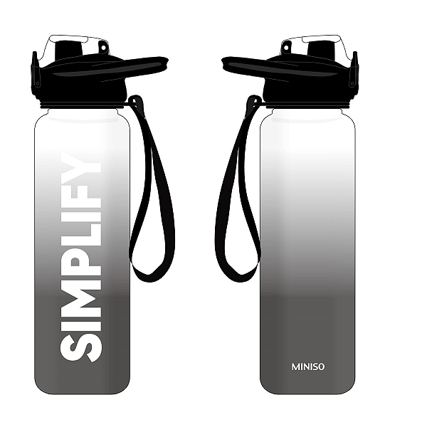 Garrafa Squeeze Fitness Esportiva Tampa Flip Alça 1L Miniso