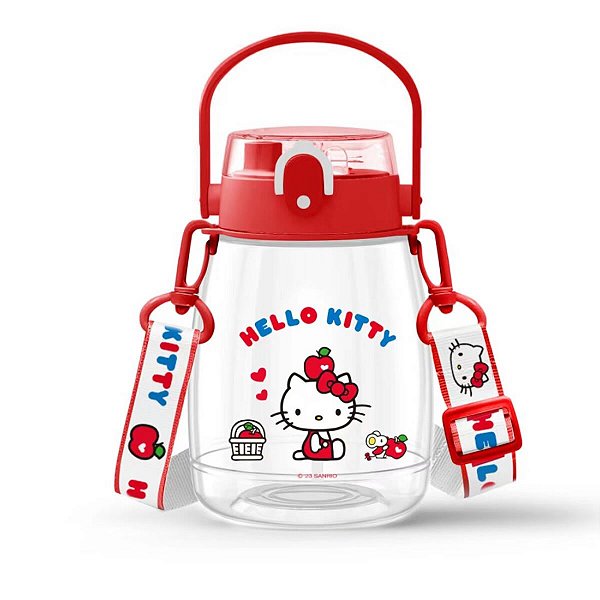 GARRAFA DE PLÁSTICO MODELO SANRIO HELLO KITTY MAÇÃ 1300ML.