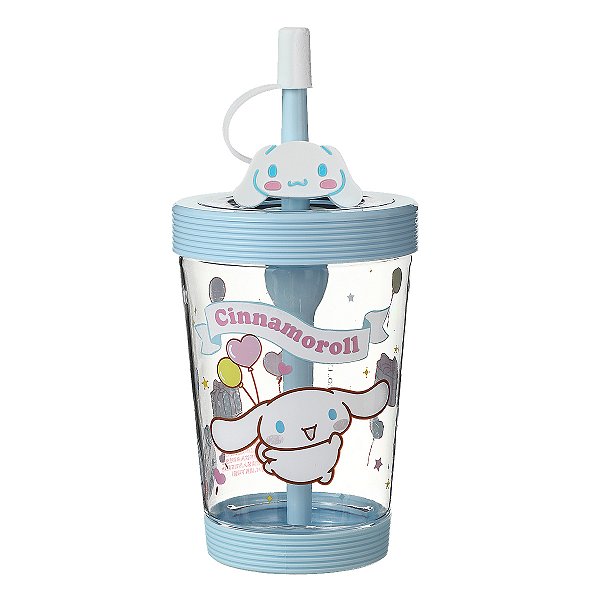 Copo com Canudo Sanrio Cinnamoroll Resistente Fofo Miniso