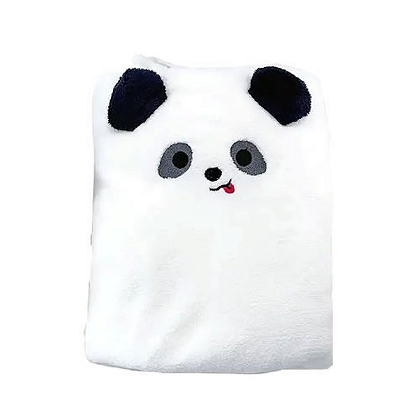 TOALHA DE ROSTO MODELO ANIMAL FACES PANDA TAMANHO 80X30cm. COR BRANCO