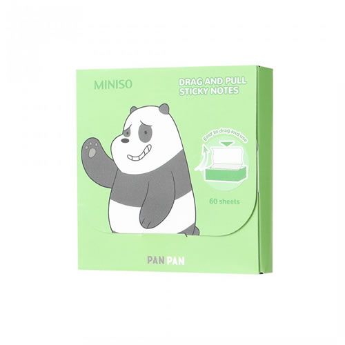 BLOCO ADESIVO COM 60 FOLHAS MODELO URSOS SEM CURSO PANDA