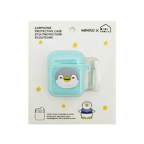 CAPINHA PROTETORA PARA FONE DE OUVIDO PINGUIM AZUL