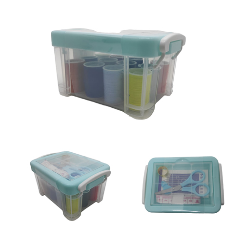 KIT DE COSTURA AZUL COM 12 CORES