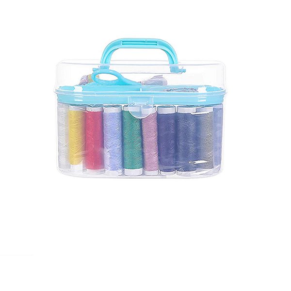 KIT PRÁTICO DE COSTURA  AZUL CLARO TAMANHO 16 X 8 X 9 CM.