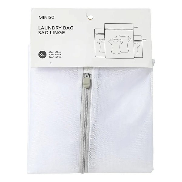 CONJUNTO DE SACO PARA LAVAR ROUPA 3 PEÇAS  MINISO