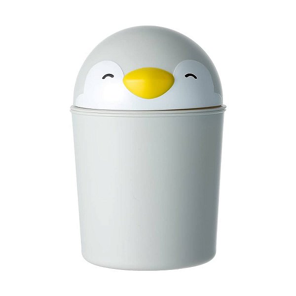 Lixeira De Mesa Miniso Pinguim Fofinha Para Escritório