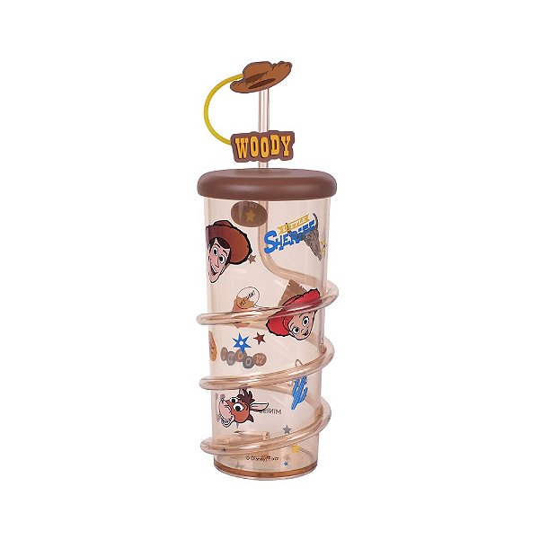 GARRAFA C/CANUDO PIXAR 590ML BEGE WOODY MINISO
