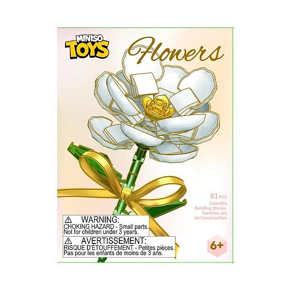 BLOCOS DE MONTAR FLORES CAMÉLIA DECORAÇÃO 81PÇS MINISO