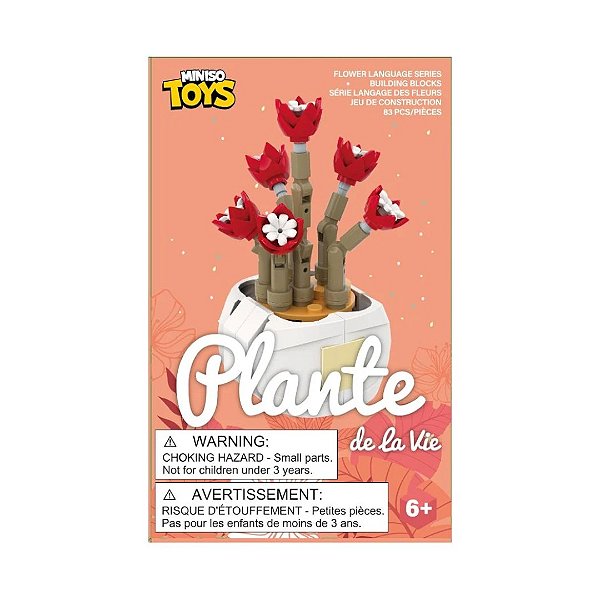 BLOCO DE MONTAR COLEÇÃO PLANTA SUCULENTA  83PÇS MINISO