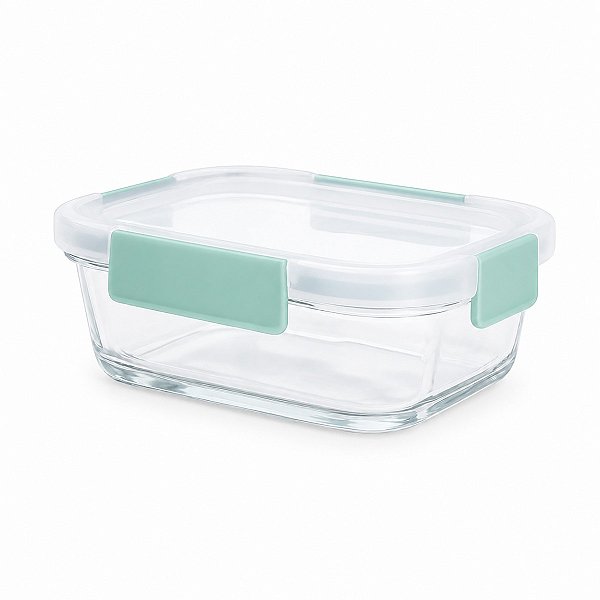 POTE VIDRO RETANGULAR 640ML MINISO