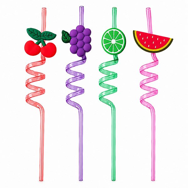 CONJUNTO DE CANUDO GIRATORIO SERIE FRUTAS 4 UNIDADES MINISO