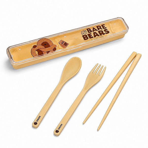 KIT DE TALHERES COM HASHI URSOS SEM CURSO PARDO MINISO