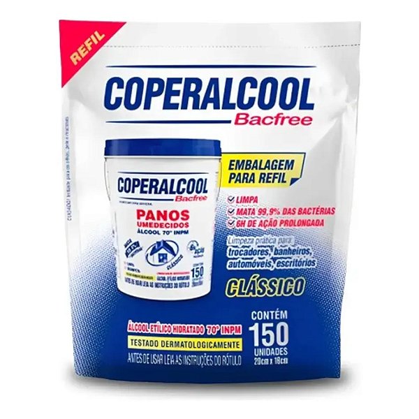 PANOS DE LIMPEZA UMEDECIDOS COM ALCOOL 70 COPERALCOOL REFIL