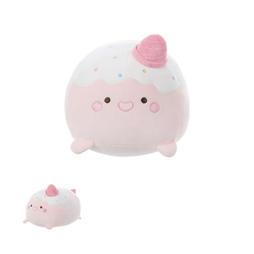 Almofada Fofinha Pelúcia Sorvete Rosa Antialérgica Miniso