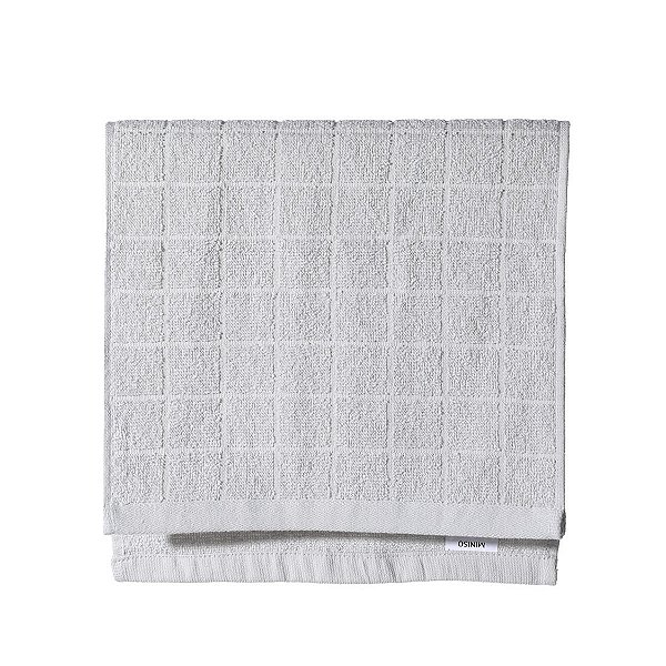 TOALHA DE MÃO MINISO COR CINZA TAMANHO 25X 50 CM.