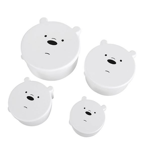 Kit de 4 Potes Marmitinha We Bare Bears Polar Miniso Fofo