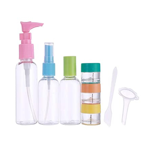 Kit de frascos para viagem, com 8 unidades,Colorido.