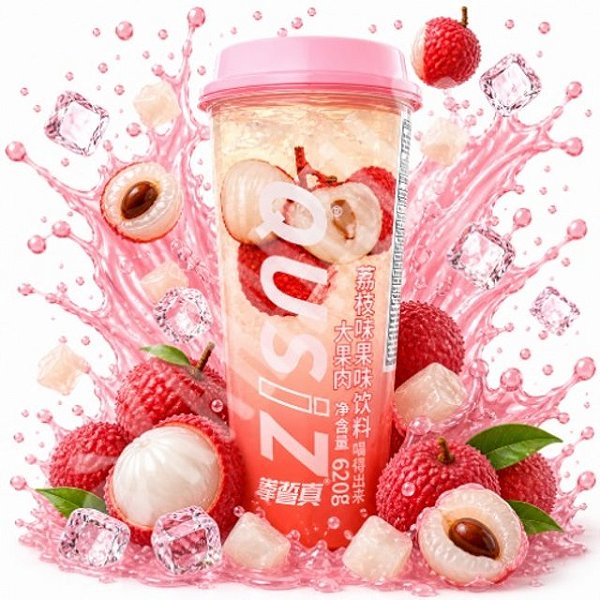 Bebida com Gelatina Sabor Lichia
