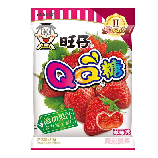 Bala Gummy Want Want Sabor Morango