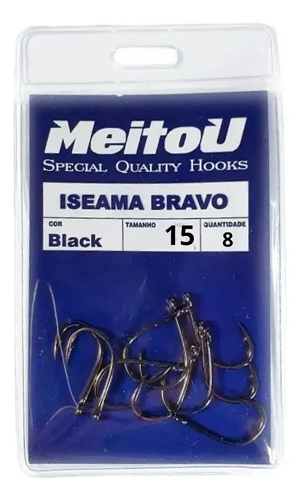 Anzol De Pesca Meitou Iseama Bravo, No 15 Com 8 Unidades