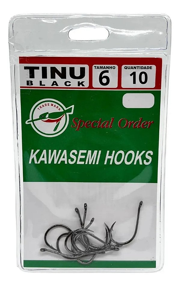 Anzol Tinu Kawasemi Black No 6 - 10 Unidades