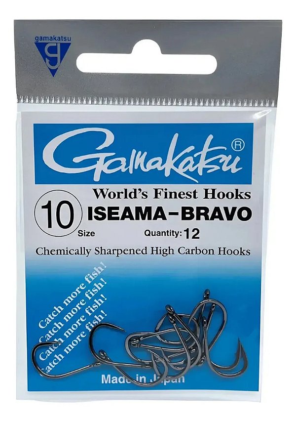 Anzol Gamakatsu Iseama Bravo Tamanhos 10 Com 12 Unidades